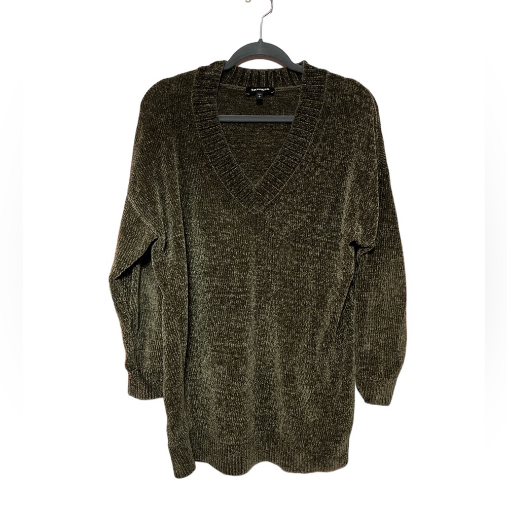 Express Dark Green Sweater Dress